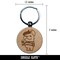 French Bull Dog with Beret Hat and Wine Engraved Wood Round Keychain Tag Charm